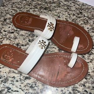 Tory Burch white toe ring sandal